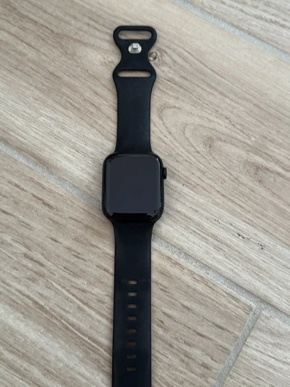 Apple Black Smartwatch with Silicone Sport Band